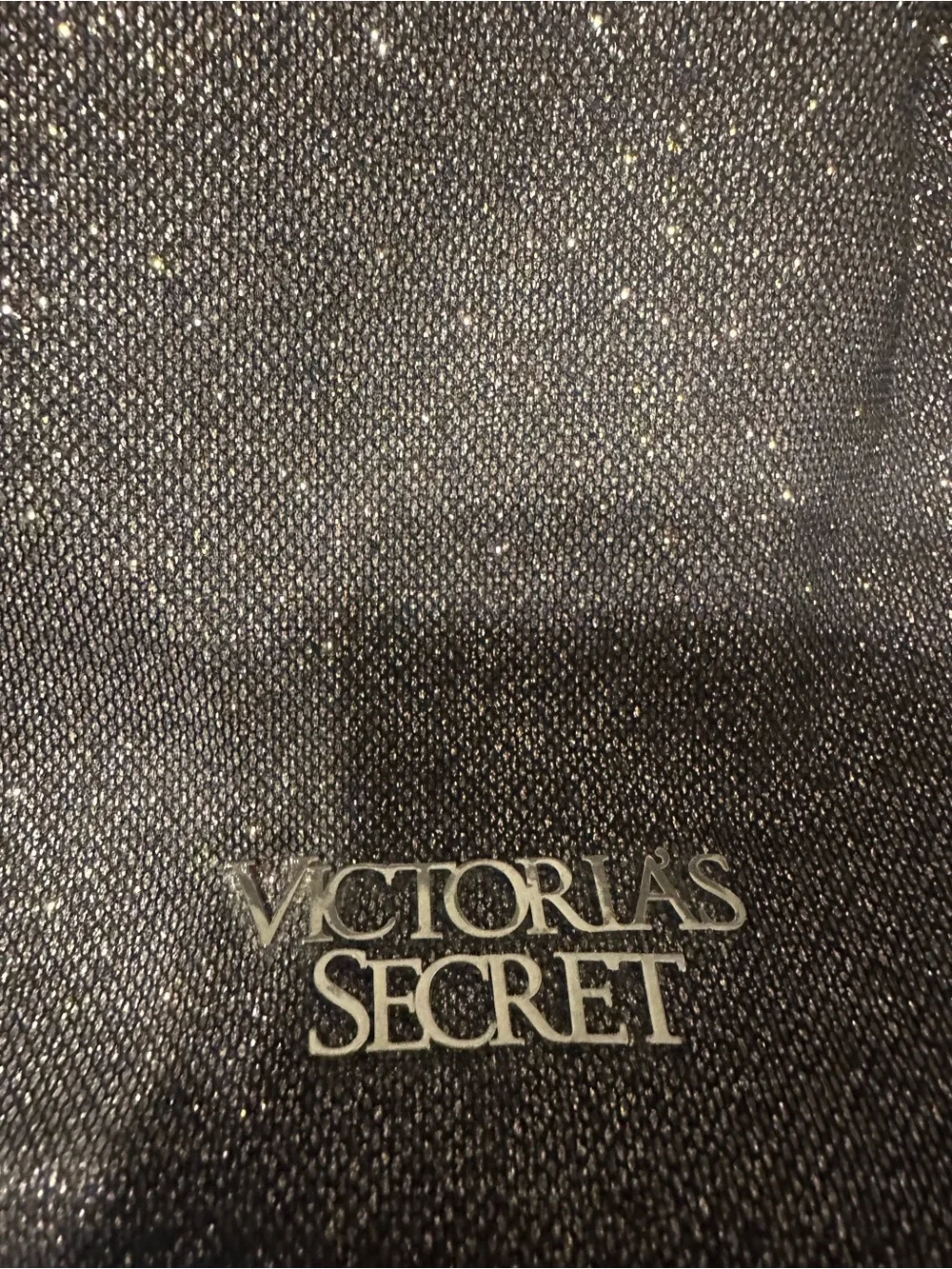 Victoria's Secret Sparkle Drawstring Backpack in Silver